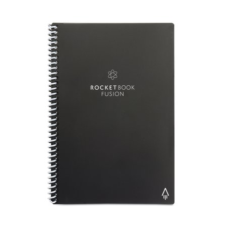 ROCKETBOOK Fusion Smart Notebook, Seven Assorted Page Formats, Black Cover, 8.8 x 6, 21 Sheets EVRF-E-RC-A-FR